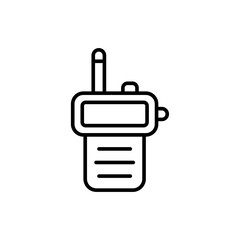 Obraz premium Walkie talkie outline icons, accounting minimalist vector illustration ,simple transparent graphic element .Isolated on white background