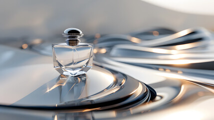 A photo of a perfume bottle with a personalized message, with a sense of uniqueness and a feeling of connection.