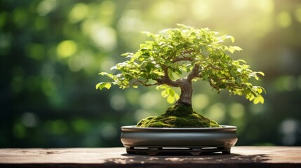 Bonsai Tree on Table