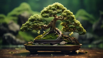 Foto op Plexiglas Bonsai Tree on Table © mohsan