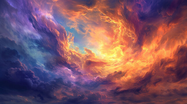 A captivating image of a real majestic sunset sky background