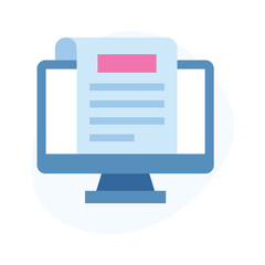 Fototapeta premium Online blog writing flat icon in modern style