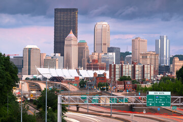 Pittsburgh, Pennsylvania, USA Downtown City Skyline