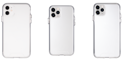 Mockup of a transparent protective phone case