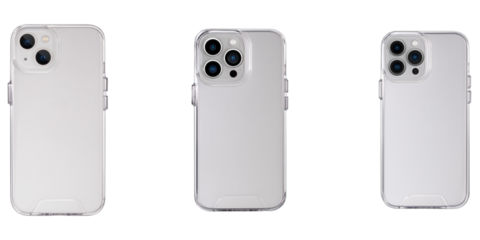 Mockup of a transparent protective phone case