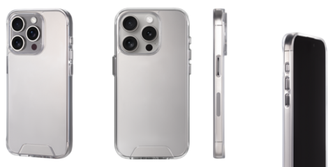 Mockup of a transparent protective phone case