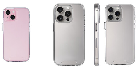 Mockup of a transparent protective phone case