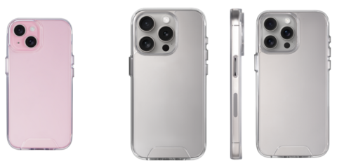 Mockup of a transparent protective phone case