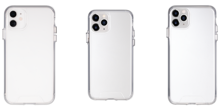 Mockup of a transparent protective phone case