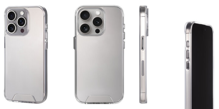 Mockup of a transparent protective phone case
