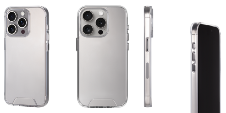 Mockup of a transparent protective phone case