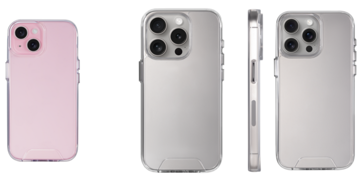 Mockup of a transparent protective phone case