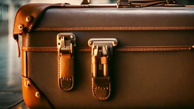 old leather suitcase as a travel luggage bag