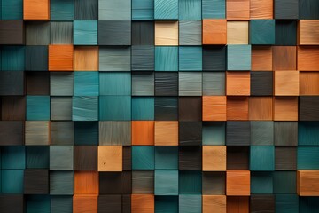a wall of colorful blocks