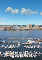 Norfolk, Virginia, USA downtown cityscape over the Elizabeth River