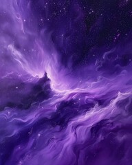 Surreal Purple Nebula Texture, Abstract Cosmic Background, Dreamy Space Concept, Digital Art Wallpaper