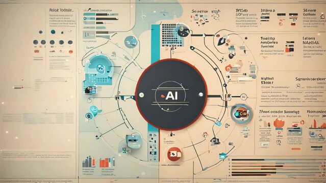 An animated infographic that highlights the influence of artificial intelligence (AI) in the field of electronics.