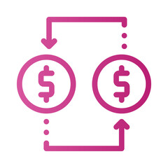 money exchange gradient icon