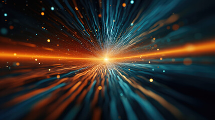 Obraz premium Digital wave with Particles and dots. Abstract dynamic wave background. Technology or science banner