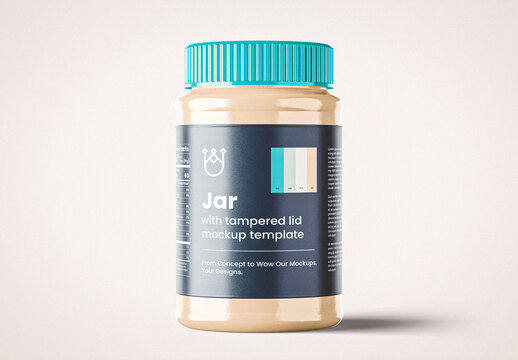 Plastic Jar with Tampered Lid Mockup