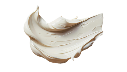 Moisturiser cream swatch png. Skincare concept of hydration and nourishing properties of a white cream. Creamy lotion swatch png. Cream png