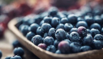 Extreme macro blueberries background. Fresh ripe summer organic berries harvest
 - obrazy, fototapety, plakaty