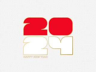 Abstract numbers 2024 with flag of Monaco.