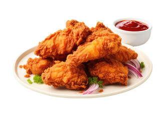 fried chicken wings with sauce