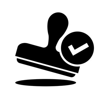 recommend clip art: Stamp and check mark silhouette icon. Vector.