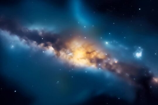 Giant galaxy in space, nebula and milky way, concept of discoveries and science.