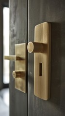 Macro detail of minimalist kitchen hardware finishes