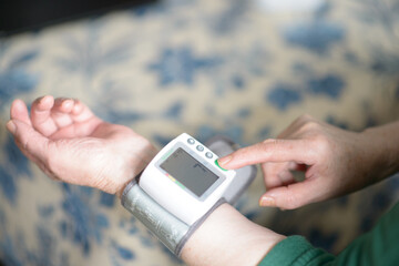 Senior Monitoring Blood Pressure