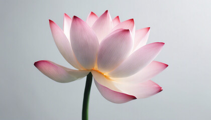 Lotus flower, isolated white background, copy space for text 
