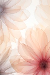 transparent background with powder-colored flowers and place for congratulatory text

