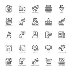 Content Marketing icon pack for your website, mobile, presentation, and logo design. Content Marketing icon outline design. Vector graphics illustration and editable stroke.