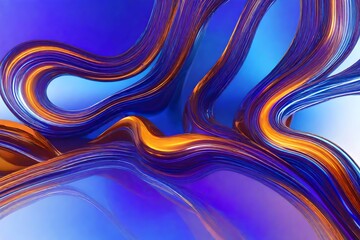 holographic abstract wavy  orange and purple metallic liquid background
