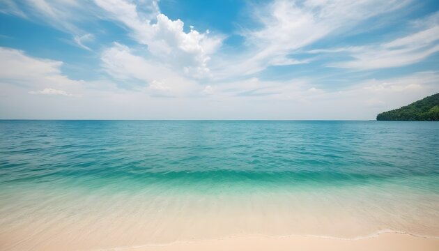 Tropical summer beach and transparent blue sea water background. Thailand sea