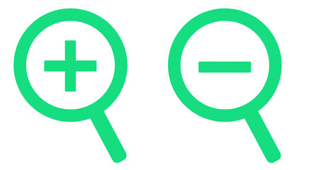 Fototapeta premium 緑色｜拡大と縮小の虫眼鏡アイコン