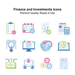 Get this amazing and unique finance and investment icons set