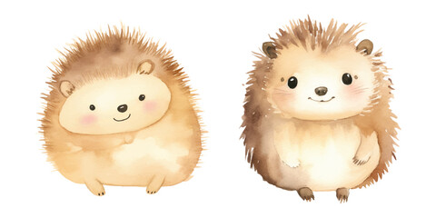 cute Hedgehog watercolor illustration design © Finkha