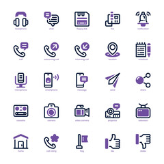 Content Communication icon pack for your website, mobile, presentation, and logo design. Content Communication icon dual tone design. Vector graphics illustration and editable stroke.