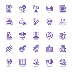 Content Communication icon pack for your website, mobile, presentation, and logo design. Content Communication icon basic line gradient design. Vector graphics illustration and editable stroke.