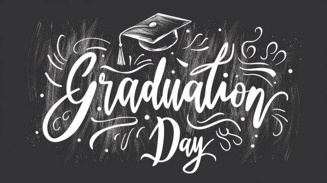 A chalkboard with the words graduation day written on it