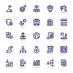 Business Analyst  icon pack for your website, mobile, presentation, and logo design. Business Analyst  icon dual tone design. Vector graphics illustration and editable stroke.