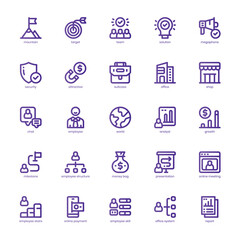 Business Analyst  icon pack for your website, mobile, presentation, and logo design. Business Analyst  icon basic line gradient design. Vector graphics illustration and editable stroke.