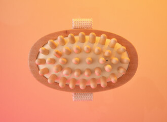 Massage brush and plastic free concept. Accessories for spa.