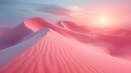 不思議なピンク色の砂漠