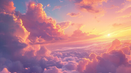 Fototapeta premium A stunning depiction of a real majestic sunrise sky background