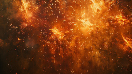 A stunning display of fireworks bursting over a rusty metal texture backdrop - obrazy, fototapety, plakaty