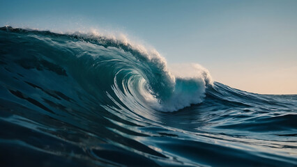 Wave breaking, Tsunami wave, heavy wave on a beach - obrazy, fototapety, plakaty